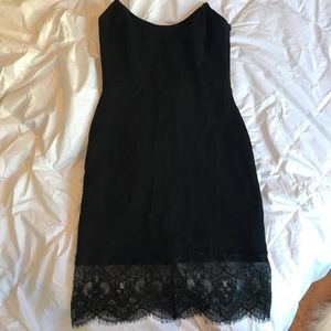 Strapless black dress